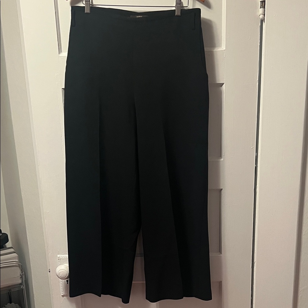 Windsor Women’s Black Wool Wide Leg Trouser - EU Size 44